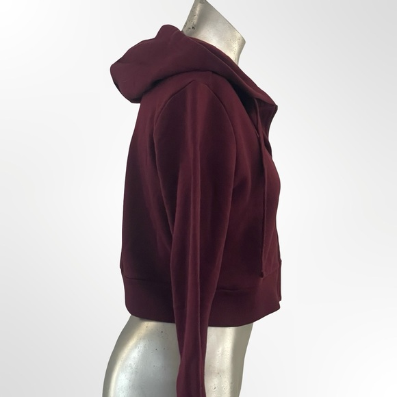 Maroon Zip-Up Cropped Hoodie in size S - Picture 2 of 6
